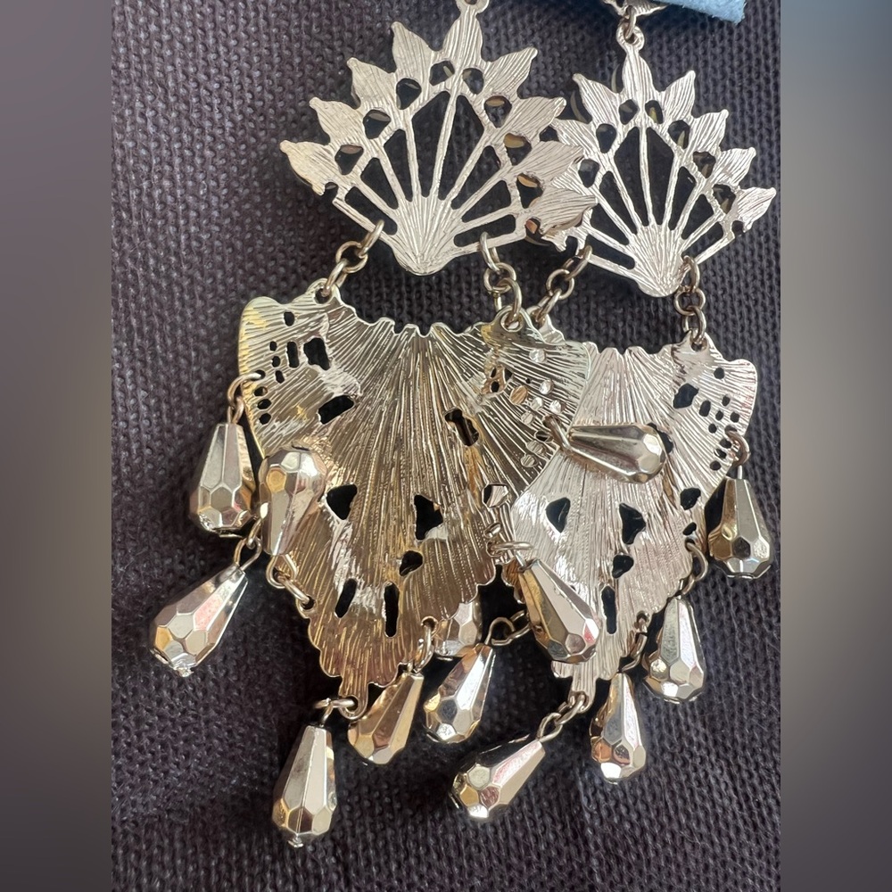 Free People Gold and Green Chandelier Earrings - Picture 16 of 16
